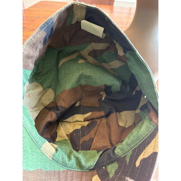 Woodland Military Hat Cap Utility Camouflage Green SIZE LARGE - Picture 5 of 7
